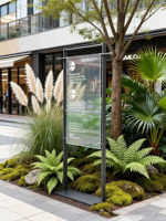 Support de signalétique directionnelle en métal Verscape pour affichage d'informations et de guidage en intérieur et extérieur (hôtels, centres commerciaux, parcs)
