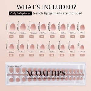 ผู้จำหน่ายเล็บปลอม XCOATTIPS ขายส่งเล็บปลอมทรงอัลมอนด์สั้นพิเศษสีน้ำตาลแบบฝรั่งเศส เล็บเจลนิ่มแบบ X Coat Tip จำนวนมาก เล็บปลอมแบบกดติด - Product Image 6