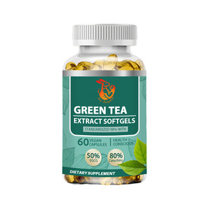 Cápsulas de Extracto de Té Verde al por Mayor, Proporcionan Protección Antioxidante y Refuerzo del Sistema Inmunitario, Suplemento de Polifenoles - Product Image 1