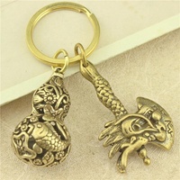 Porte-clés en laiton pur style Asie du Sud-Est, pendentif gourde porte-bonheur pour hommes et femmes, porte-clés de voiture, petit cadeau créatif
