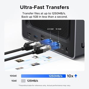 UGREEN NASync DXP4800 Plus <span class=keywords><strong>NAS</strong></span> de bureau 4 baies Intel Pentium Gold 8505 i5-Core <span class=keywords><strong>1</strong></span>*10GbE <span class=keywords><strong>1</strong></span>*2.5GbE 4K HDMI Stockage <span class=keywords><strong>en</strong></span> réseau - Product Image 5