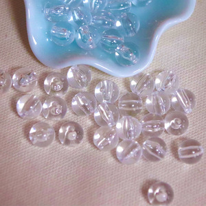 Cuentas redondas acrílicas transparentes blancas para la fabricación de joyas, accesorios de bricolaje, cuentas sueltas de 6 mm - Product Image 1
