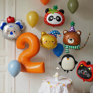 Globos de Aluminio con Cabeza de Animal de Dibujos Animados Estilo INS, Globos con Cabeza de Koala y Gato para Niños, Decoraciones para Fotos de Fiesta de Primer Cumpleaños - Product Image 1