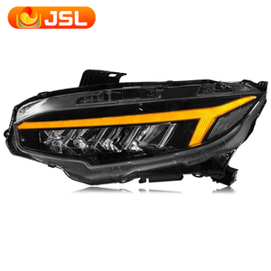 Feux avant JSL Styling pour <span class=keywords><strong>Civic</strong></span> 2015-2020 <span class=keywords><strong>Civic</strong></span> X, feux avant LED, double lentille de projecteur LED, animation DRL, clignotant - Product Image 5