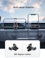 YESIDO C124 Rotation à 360 degrés double Double Clip sortie d'aération support de voiture cellule Mobile support de téléphone intelligent