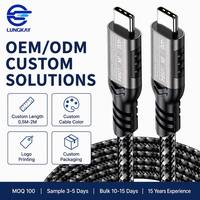 Cable USB4 Tipo-C a Tipo-C LUNGKAY OEM, 40 Gbps, 8K Ultra HD, 240 W/5 A, PD 3.1, Carga Rápida, Sincronización de Datos para Monitor MacBook
