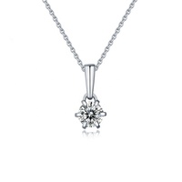 2020 <strong>Top</strong> <strong>Sellers</strong> Classic 6 Claw Pendant Chain Creative D Color VVS1 Moissanite Necklace 925 Sterling Silver New Drop Wedding