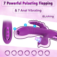 5-in-1 Kaninchen-Massagegerät mit Heizfunktion für Frauen, Zungensaugen, Klopfen, Klitoris-, G-Punkt- und Analstimulation, Sexspielzeug, Dildo