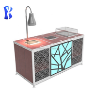 Comptoir de salon portable, mobile et pliable, pour restauration, station de buffet pliante avec chauffe-plats, cuisinière à induction