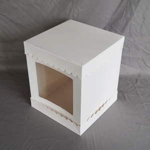 Wholesale 4/6/8/10/12 Inch Single Layer Double Layer Heightening Three in One White Birthday Cake <b>Box</b> - Product Image 4