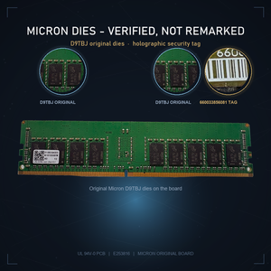 Mémoire serveur Micron 16 Go DDR4-2400 ECC RDIMM 1Rx4, originale, non utilisée, compatible avec HPE, Dell, Supermicro et autres serveurs - Product Image 3
