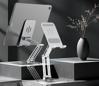 Support de tablette universel rotatif en alliage d'aluminium, pliable, réglable, anti-poussière, portable, pour lit et bureau, pour smartphone