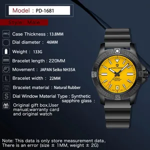 PAGANI Japan Seiko 2022นาฬิกากลไกอัตโนมัติ,นาฬิกาแฟชั่น Geneva กันน้ำทำงานแซฟไฟร์สเตนเลสสตีล Nh35