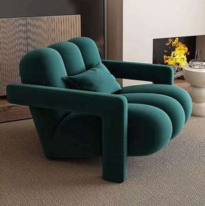 Fauteuils d'appoint de luxe en velours capitonné, style nordique moderne, pour bureau à domicile, hôtel, chambre et salon - Product Image 2