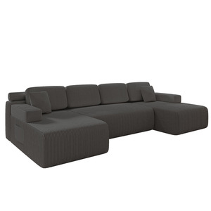 تصميم جديد لأريكة مضغوطة على شكل حرف L، أريكة سرير مضغوطة من قماش الكوردروي - Product Image 6