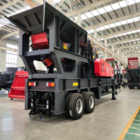 Alibaba vers l'Indonésie MTF Mobile Crusher 100tph station de concassage de pierres mobile avec roues de pneu pour la production d'agrégats et de sable