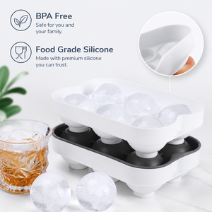 Maßgefertigte Silikon-Eiskugelform mit Aufbewahrungsbox Große 2,4 Zoll Kugel-Eiswürfelform für Whiskey Cocktail BPA-frei - Product Image 2