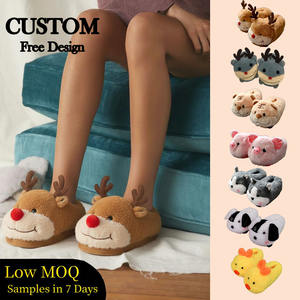 شبشب محشو منزلي لطيف كرتون الكريسماس شبشب محشو دافئ للحيوانات في الأماكن المغلقة - Product Image 1