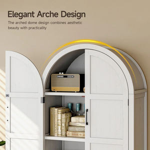 خزانة مطبخ مقوسة بارتفاع 71 بوصة من الشركة المصنعة للأثاث، خزانة مطبخ مقوسة بـ 5 طبقات مع أبواب ورفوف - Product Image 4