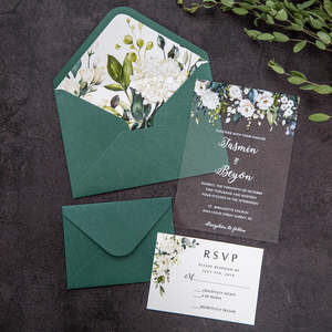 Tarjetas de Boda de Lujo Personalizadas <span class=keywords><strong>YUBI</strong></span>, Invitaciones Elegantes de Acrílico de 5x7 Pulgadas, Nuevos Estilos Personalizables para Decoración de Bodas - Product Image 6