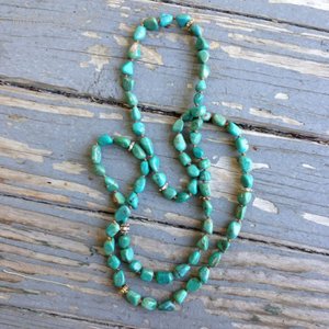 NM20613 Boho <span class=keywords><strong>collana</strong></span> Vintage con strati di pietra <span class=keywords><strong>collana</strong></span> in <span class=keywords><strong>argento</strong></span> <span class=keywords><strong>antico</strong></span> annodata a mano - Product Image 4