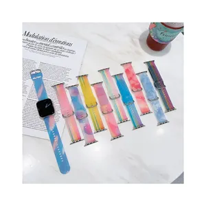 Frosted Jelly Transparent Rainbow Silicone For Apple Smart Watch Band 41MM 49MM