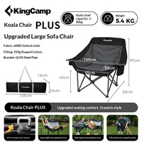 Kingcamp Mobilier de camping extérieur exquis : Chaise pliante et tabouret, chaise longue de camping extra large avec dossier haut, portable