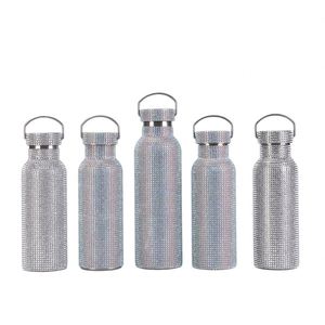 Bouteille isotherme créative pour femme avec poignée, en acier inoxydable, ornée de strass colorés et de diamants, grande capacité, maintien thermique 6-12 heures - Product Image 4