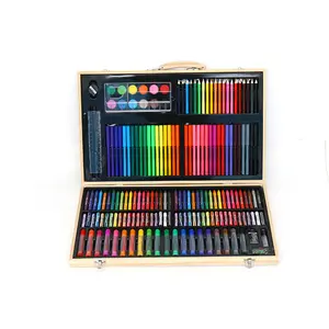 180PCS Professional Wood Box Painting Kids Drawing Art Coloring Crayon Colour Pencils Set For Kids