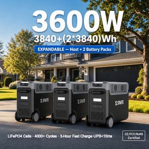 Estación de Energía Recargable Factory N066 de 3840 Wh, Compatible con Panel Solar de 3600 W, Carga para Auto y CA, <span class=keywords><strong>3</strong></span> en 1 - Product Image 1