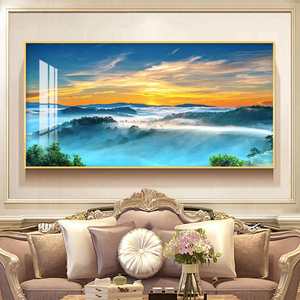 Pintura de Paisaje Simple, Abstracta y Moderna, Decoración de Pared para Sala de Estar, Pintura en Vidrio, Cristal y Porcelana - Product Image 5