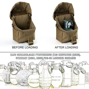IDOGEAR 500D Nylon Single <span class=keywords><strong>Frag</strong></span> MOLLE Pochette de <span class=keywords><strong>grenade</strong></span> tactique Multi-fonctionnelle Munti-Belt Utilisation pour les accessoires de chasse - Product Image 5