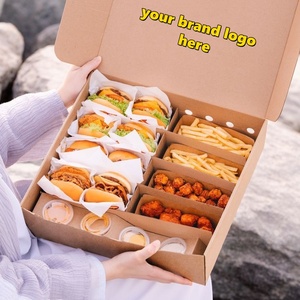 Boîte à <span class=keywords><strong>mini</strong></span>-burgers personnalisée à emporter, boîte à poulet frit, emballage en papier pour restauration rapide, boîte à <span class=keywords><strong>plateau</strong></span> en carton, boîte en papier jetable pour aliments - Product Image 4