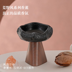 Irregular Resin Candle Holder Flameless Essential Oil Diffuser Container For Home Decor - Product Image 2