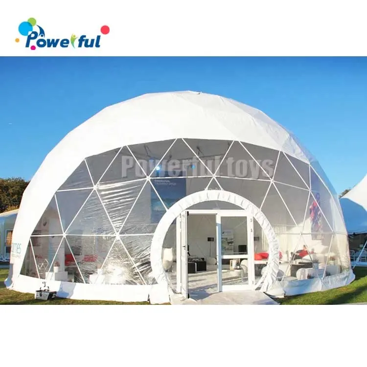 Klar Glas Gewächshaus Luxus Zelt, Glamping Zelt, Stahl Rahmen Geodätischen Kuppel Für Verkauf
