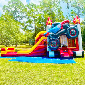 Castillo inflable húmedo o seco con tobogán para niños, tipo monster truck, para uso comercial. - Product Image 4