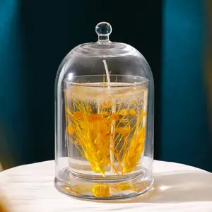 असली फूल जेली मोम संयंत्र आवश्यक तेल खुशबू मोमबत्ती खुशबू के साथ रोमांटिक स्वाद मोमबत्ती कप हाथ उपहार