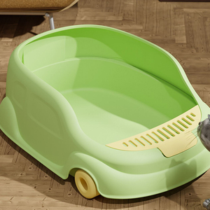 Produits de nettoyage pour chat Bac <span class=keywords><strong>à</strong></span> <span class=keywords><strong>sable</strong></span> en plastique semi-fermé anti-éclaboussures en forme de voiture pour animaux de compagnie - Product Image 4