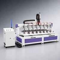Routeur CNC industriel 8 broches multi-stations pour la découpe et la gravure du bois, idéal pour la fabrication sur mesure de raquettes de padel