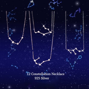 Collar del zodiaco de Plata de Ley 925, Collar de constelación Celestial, joyería, mejor amigo, regalo - Product Image 1
