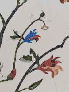 सफेद संगमरमर और टेराज़ो पत्थर स्क्वायर वाटरजेट फर्श सीढ़ियों सजावटी फूल मोज़ेक टाइल पदक - Product Image 3