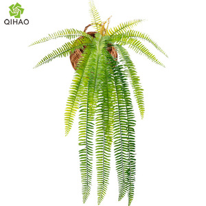 Plante artificielle de fougère Qihao, 15 feuilles, décoration suspendue d'intérieur, verdure hautement réaliste, ornement mural - Product Image 5