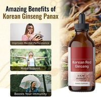 Extrait liquide de ginseng rouge coréen OEM, gouttes liquides de ginseng rouge coréen, fournissent de l'énergie, complément alimentaire en gouttes de ginseng Panax