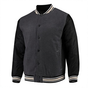 Custom Logo Varsity <b>Jacket</b> <b>Leather</b> Sleeves Embroidery Black Couple College Baseball <b>Men's</b> <b>Jacket</b> Letterman Varisty <b>Jacket</b> - Product Image 1