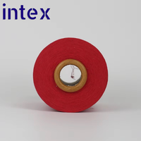 Fil à tricoter turc de haute ténacité en mélange recyclé de coton et de polyester, couleur rouge, 50% coton, 50% polyester, pour la fabrication de chaussettes et de serviettes