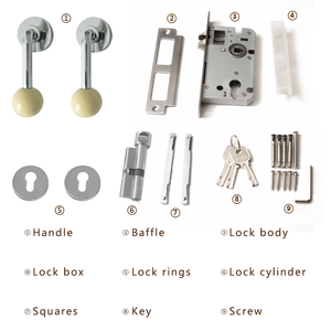 Cerradura de Puerta Interior de Aleación de Zinc Amarilla para Dormitorio, Cerradura Silenciosa Universal para Puerta de Madera, Manija con Barras de Tracción Simétricas para la Habitación - Product Image 6
