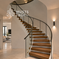 Fabricant professionnel d'intérieurs de villas de luxe modernes, conception personnalisée, escalier courbé