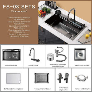 Rubinetto Intelligente in Alluminio con Rivestimento Nano 304 201, Lavello Multifunzione da <span class=keywords><strong>Cucina</strong></span> Antigraffio e Antiolio - Product Image 3