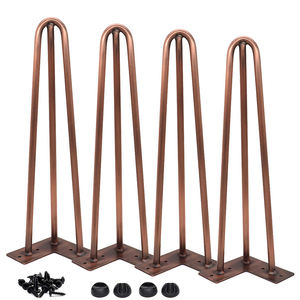 산업 복고풍 머리핀 테이블 다리 28 인치 블랙 연철 책상 다리 4 세트 커피 테이블에 적합한 산업 디자인 - Product Image 1