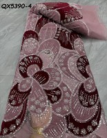 Dentelle en velours doux africaine Mikemaycall avec paillettes, tissu en dentelle brodée pour robe de mariée nigériane, 5 yards